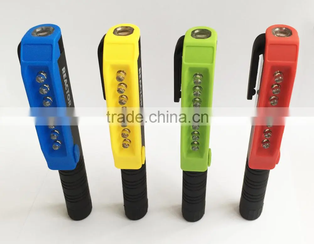 7+1 led Magnetic pocket torch led pen light with clip