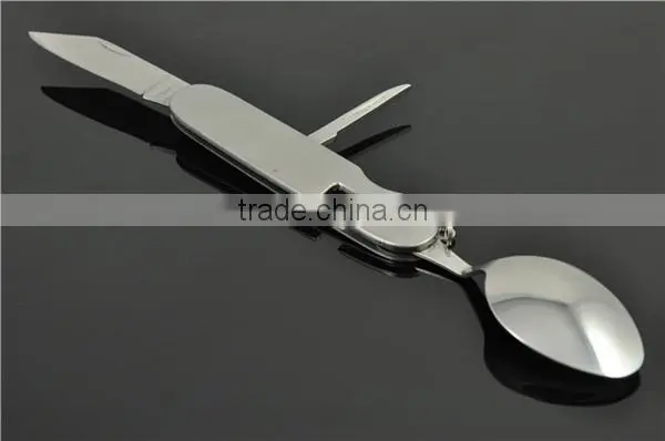 Multi-Purpose 2CR13 Staniless Steel Blade Camping Fork Spoon Knife