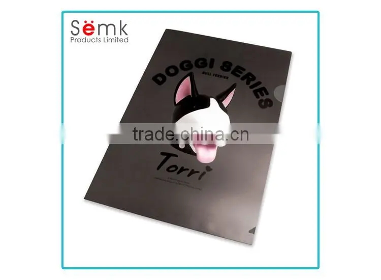 Semk factory cheap plastic file folder cover dog clear plastic document folder