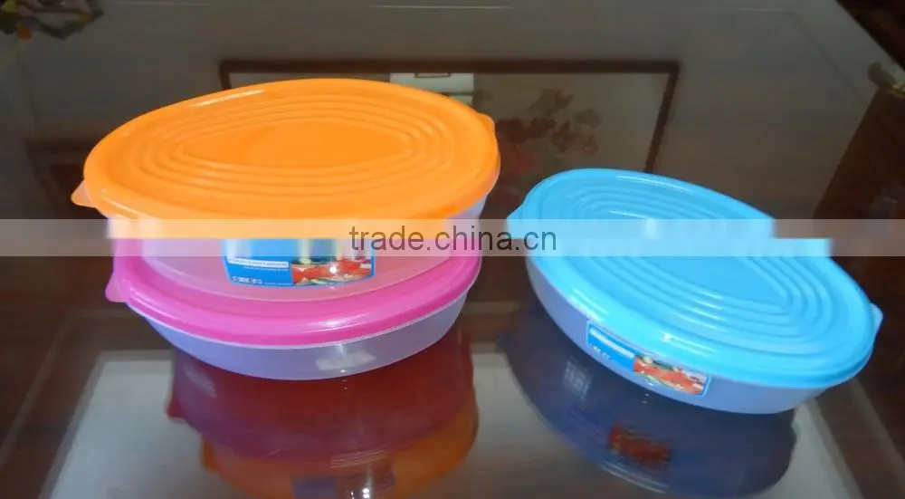 3L oval plastic food storage container, storage box