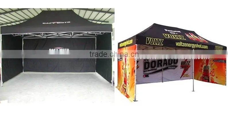 Custom Print Aluminum Folding Pagoda Trade Show Tent 3x6m ( 10ft X 20 ft), Printed canopy & valance, 3 full walls