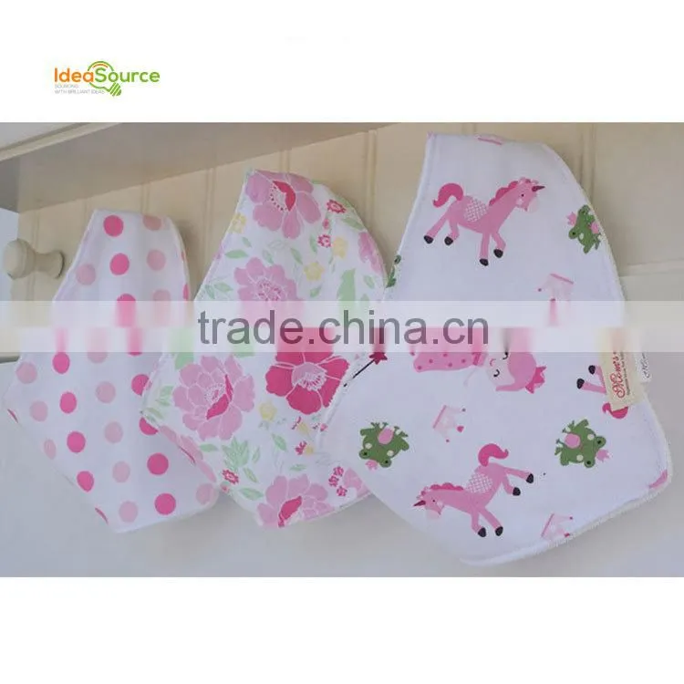 Top grade 100% cotton 3pcs set/lovely bandana bibs/new baby bibs