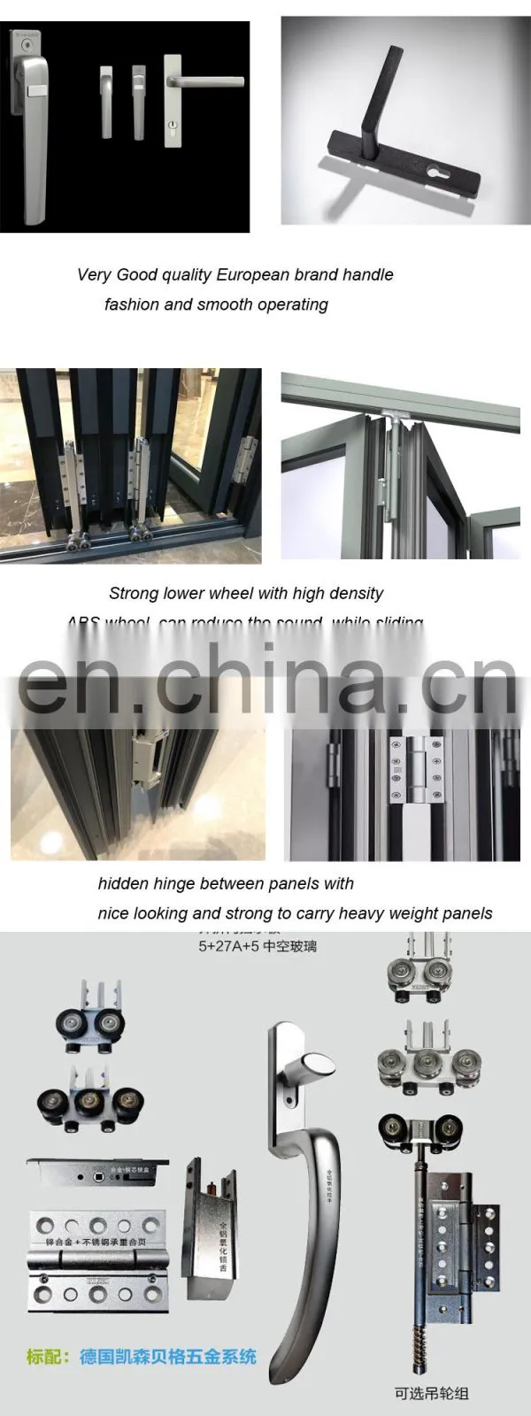 china aluminum door for external price aluminium bi-folding glass door