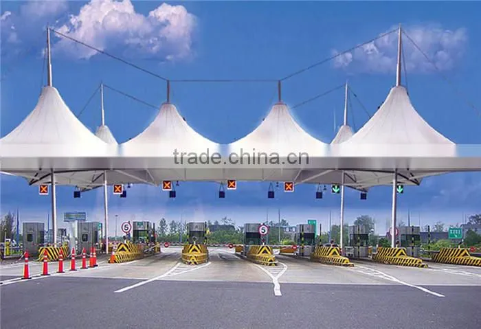 High efficiency steel construction space frame toll station