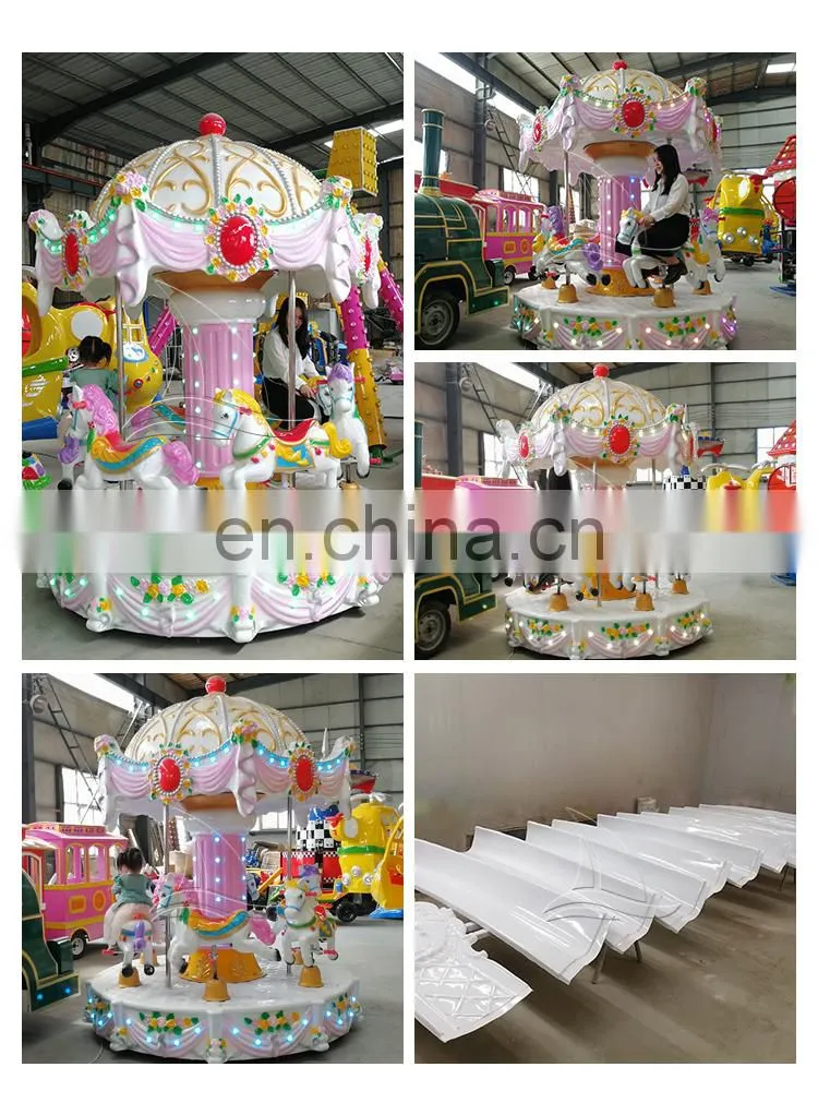 Fairground musical carousel equipment 6 seats amusement rides