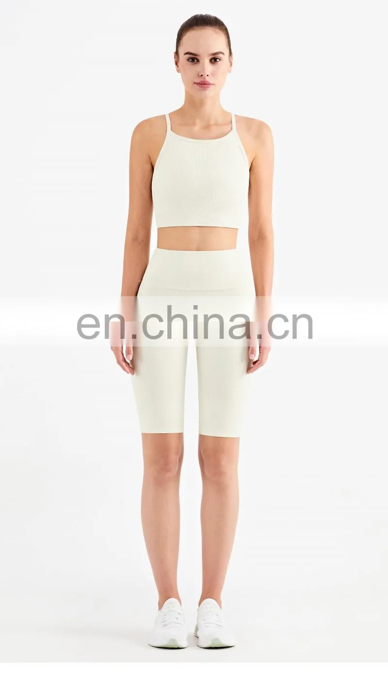 Wholesale New Sports Bra High Neck Support Ribber Clothing Women Active Wear Tops