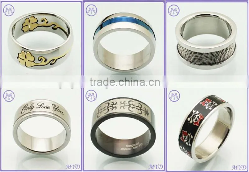 WCA Certificate Factory High quality Stainless Steel Wide Band Finger Ring