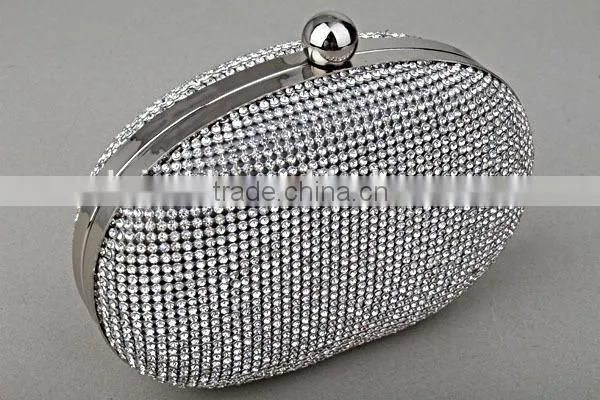 Fashion mesh crystal ball elegant clutch evening handbag for party