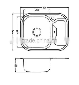 6349#stainless steel kitchen sink russian design