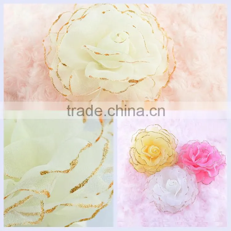 China fashion gold and white wedding hair flower hair accessories