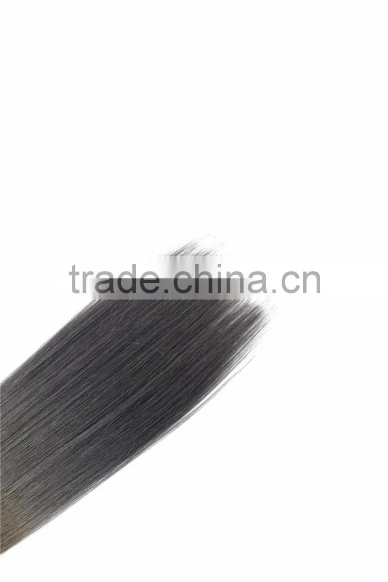 Dark roots human hair ombre brazilian hair weave pink gray and black ombre hair extensions