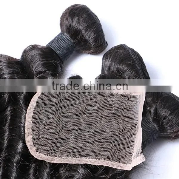 8A natural black 100% virgin Deep wave malaysian hair bundles