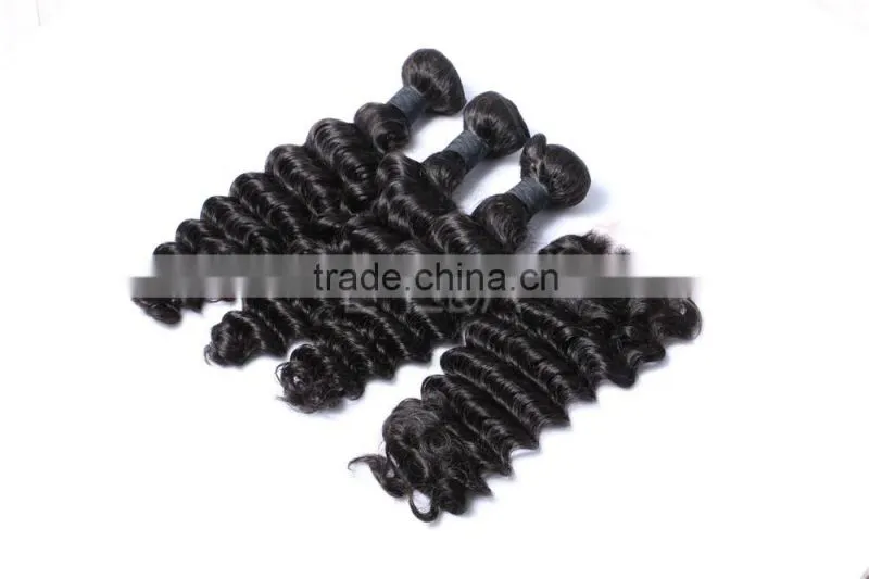 Deep wave human hair lace frontal closure, deep wave hair Brazilian virgin