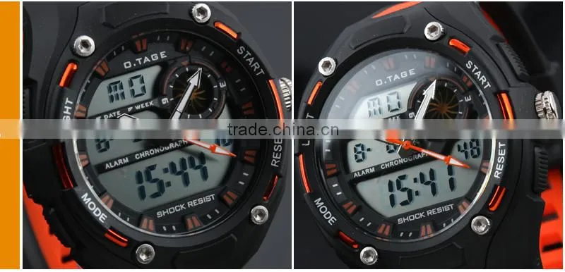 Brand New Mens Rubber Strap Blue Analog Digital Dual Dial Sport Watch