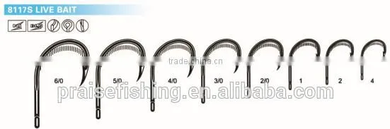 White Nickle high carbon steel PR-8117S LIVE BAIT wholesale fishing hook