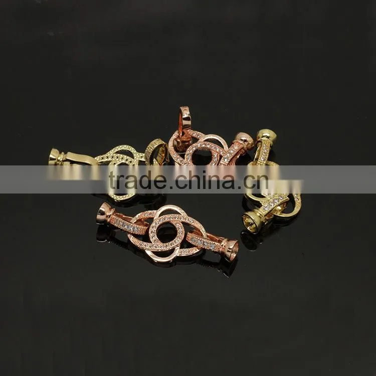CZ6499 Wholesale mirco cz pave flower bracelet necklace charm clasps
