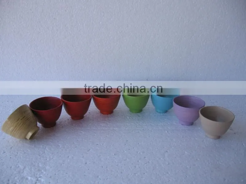 spun bamboo bowl with stand