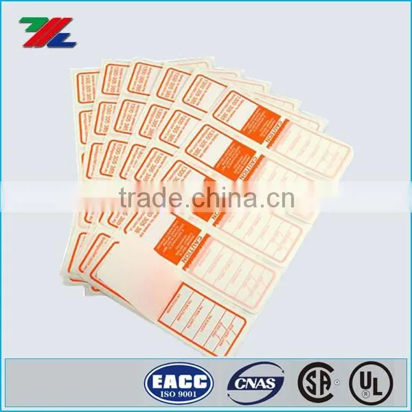 Heavy Duty Test Tags with an over Laminated Security Flap / Self Lamination Test tag with Unique Numbers