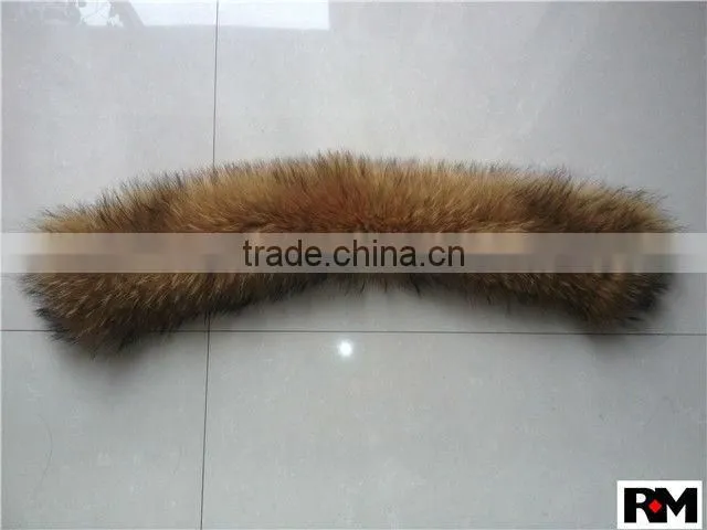 Factory Selling Good Quality Raccoon Fur Strips Dyed Color with Tape
