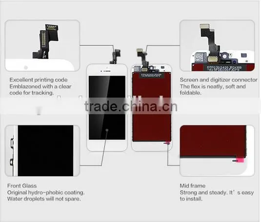 100% AAA best quality LCD Screen with Digitizer Assembly for iphone 5S LCD