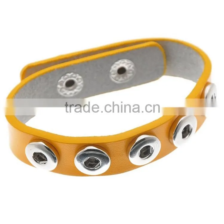 leather button bracelets 18mm Ginger Snap Bracelet charm Interchangeable handmade pulseras button Snap Bracelets