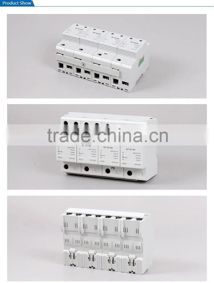 SAIP/SAIPWELL Factory Price New 4 Poles 385/440V Waterproof Electrical Power Surge Protector