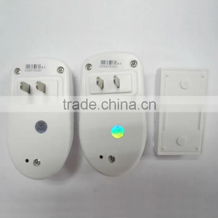 Newest design adjustable volume ABS 1 transmitter 2 receiver wireless doorbell