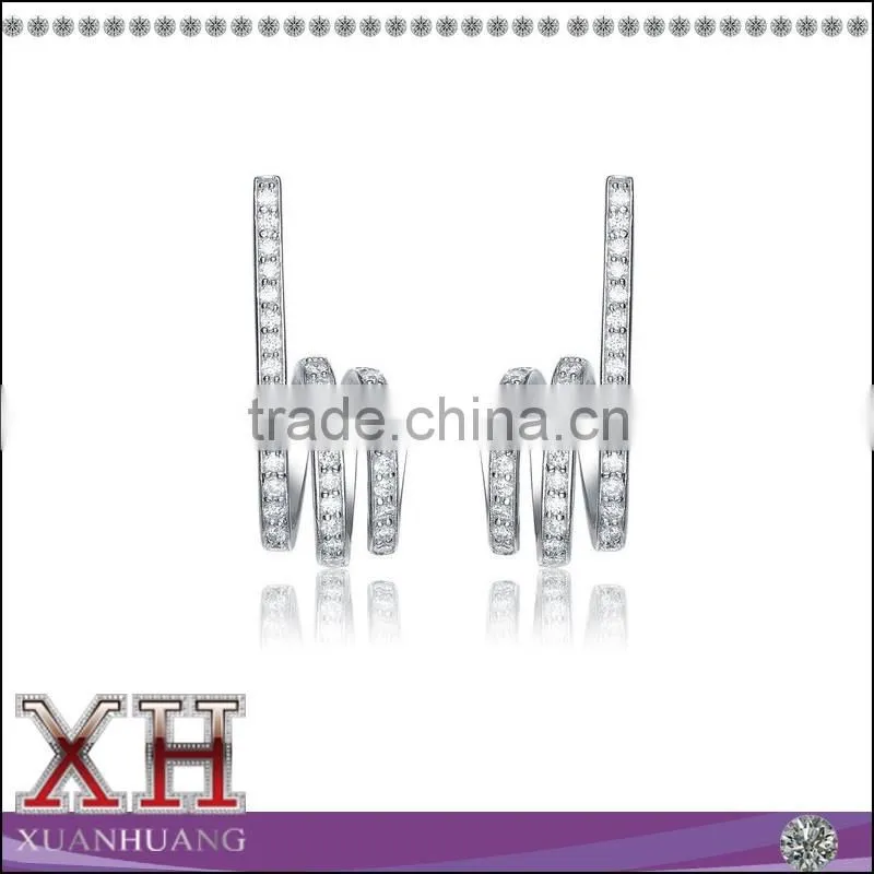 Wholesale Sterling Silver Cubic Zirconia Spiral Drop Earrings