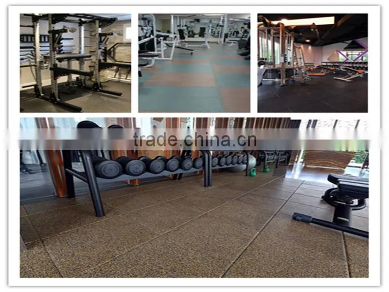 gray interlock rubber flooring tiles for gym indoor