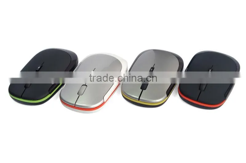 2.4Ghz gift wireless slim mouse with transparent crystal plastic box packing