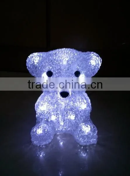 cheap decor christmas light /3D acrylic bear motif LED christmas light