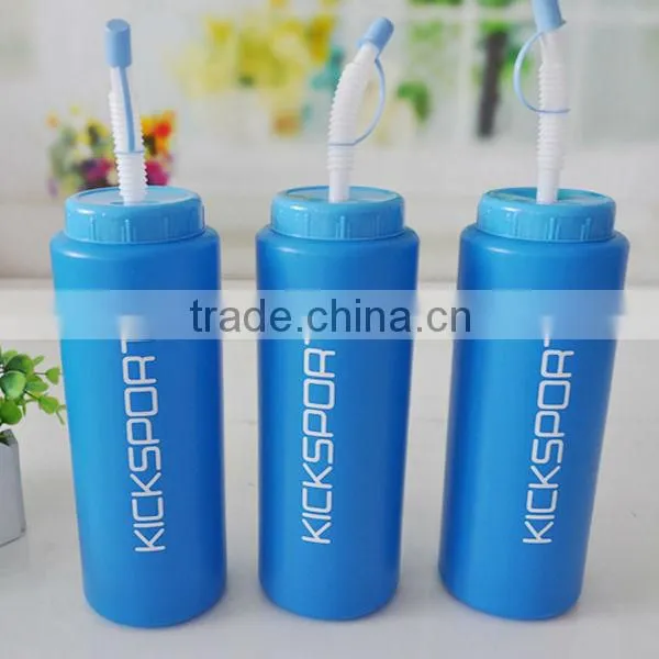 1000ml/32oz BPA free plastic sports bottle with straw lid