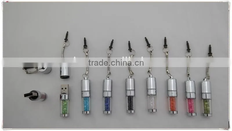 TCR- 0902 USB with crystals , USB used as keychain and phone decoration