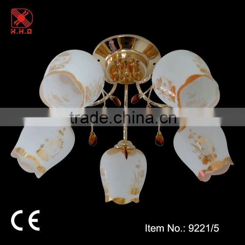 Exotic Retro rustic red bronze Chandelier wrought iron plate lighting fixture