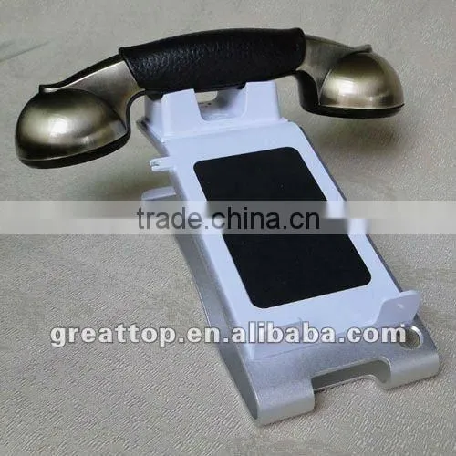 Retro handset stand for all mobiles with Aluminum stand+ mobile holder+handset holder