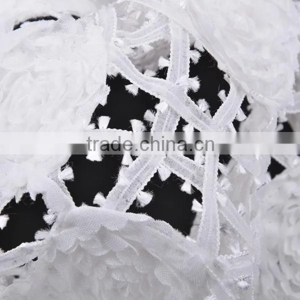 SATIN and chiffon ribbon embroidery lace for evening dress