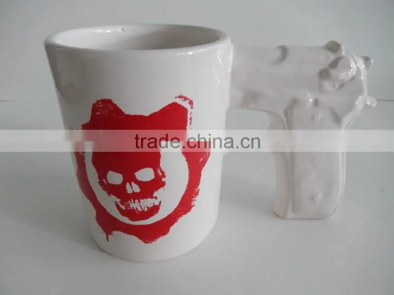 Hot Sale Gun Pistol Shaped Ceramic Gift Coffee Mug Cup
