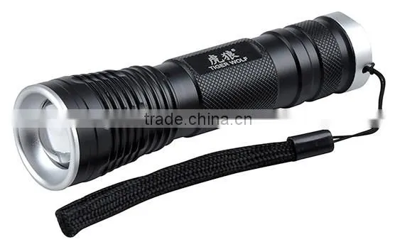 Aluminium rechargeable led flashlight with pen clip zoom function torch ligt