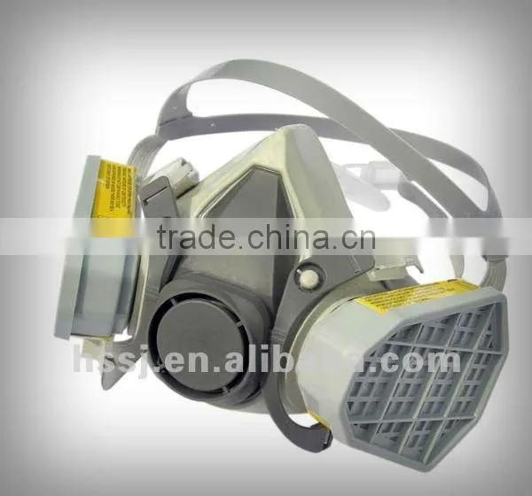 2016 hot selling chemical gas mask half face gas mask double filters gas mask 6200 chemical gas mask made in China
