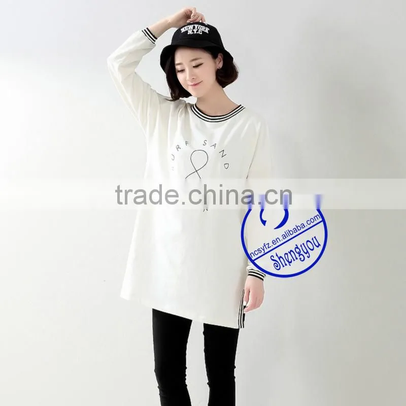 2015 China supplier custom women longline t-shirt wholesale