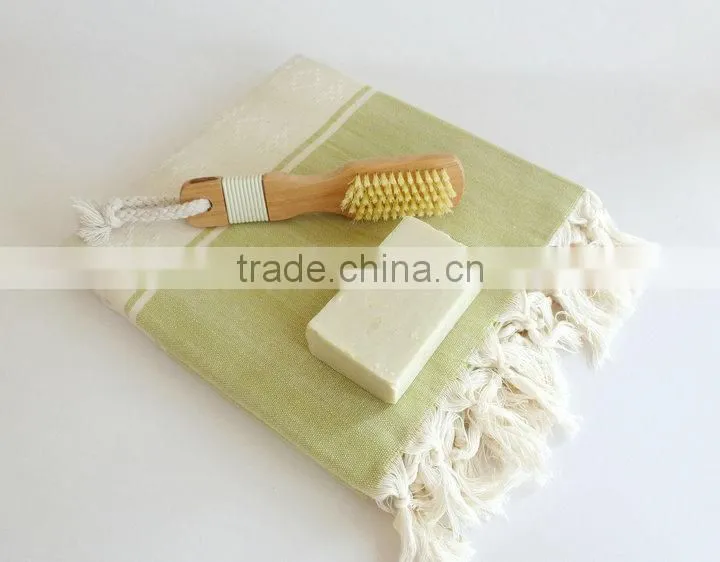 Cotton Fabric 70*180cm With Fringes Custom Made Hammam Kikoy Towel