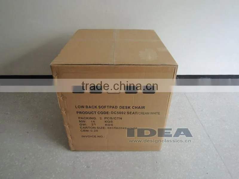 Replica Charles and Ray Low Back Soft Pad Desk Chair EA217 - Cream White Color Genuine Leather