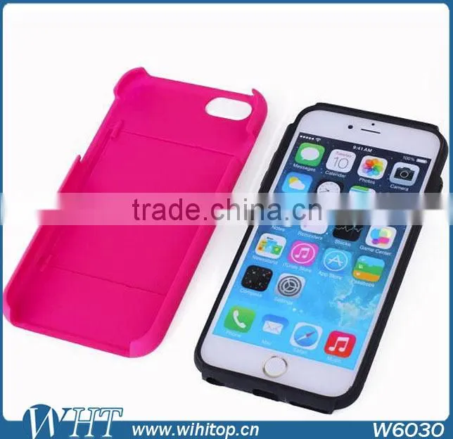 RUGGED IMPACT HYBRID BUILT-IN CARD SLOT STORAGE (PC+TPU) BACK CASE FOR IPHONE 6 PlUS 5.5" (2014 VERSION)