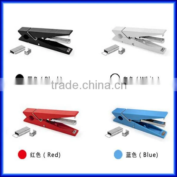 Noble black multifunctional mini office plastic clip stapler/student book binding stapler