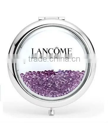 wholesale cosmetic mirrors mini crystal pocket mirror mix color