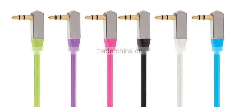 High Quality Metal Cover Flat 3.5mm Male to Female Audio Extension Cable-Blue