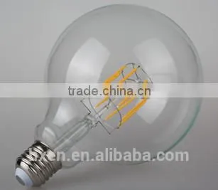 8w g125 filament led globe e27 dimmable