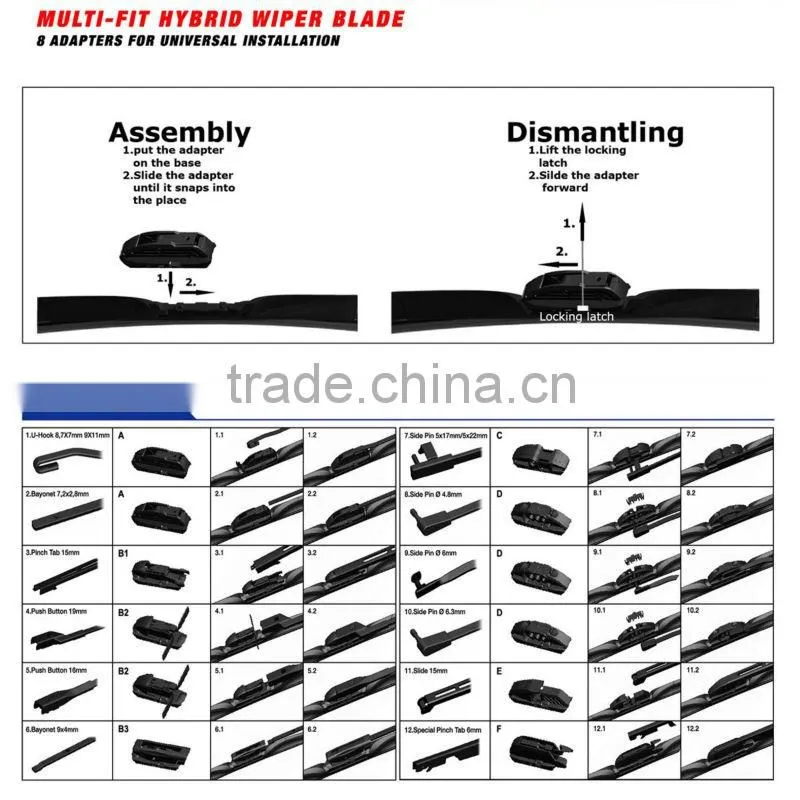Smooth Streak-free Quiet Metro Front Vehicle Accessories Japanese Car Windshield Stealth Passager Wiper Blade for 2012 TSX