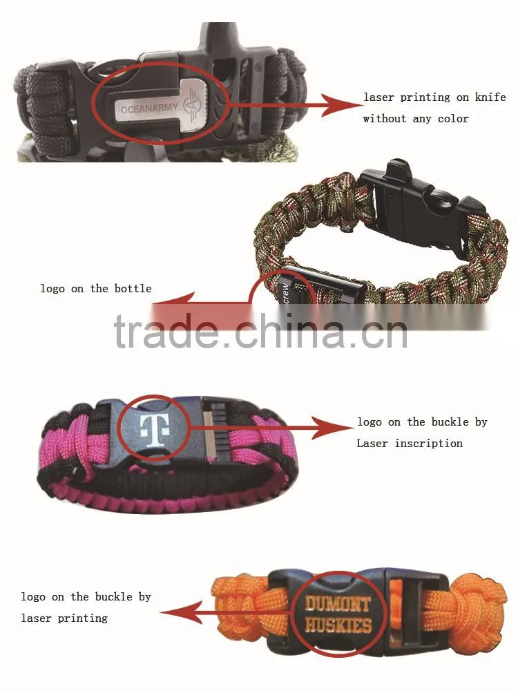 Energy survival bracelet 550 strong paracord rope survival bracelets