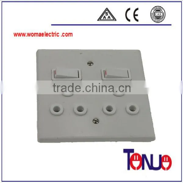South African metal double 15A power switch